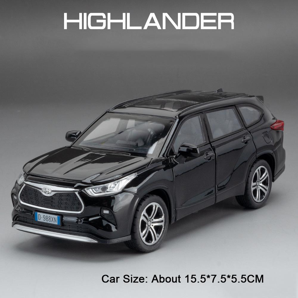 1:32 Scale Highlander GR86 Sports Car Model Toy Metal Diecast Pull Back Miniature Vehicle Sound Light Models Collection Gift Boy