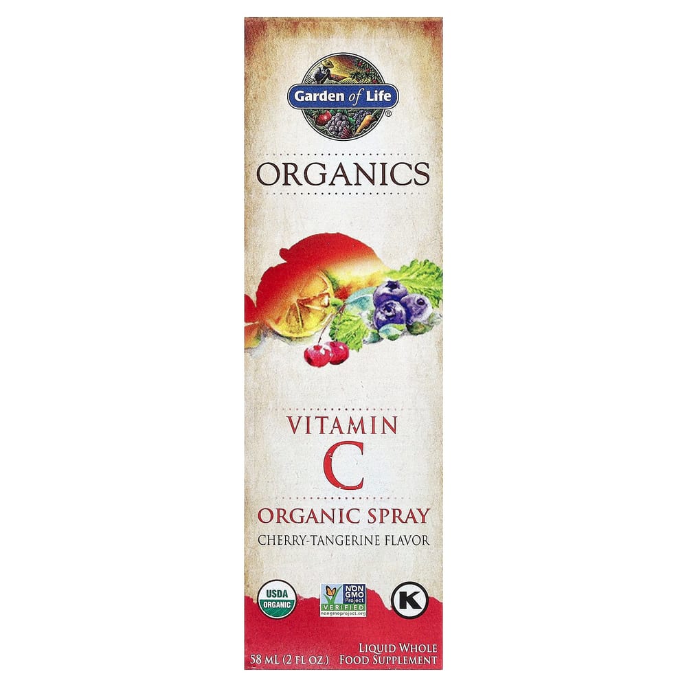 Garden of Life MyKind Organics Vitamin C Organic Spray, Cherry-Tangerine, 58ml (2 fl oz)