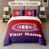 Custom Bedding Set Montreal Canadiens Pattern, Print Name Text 1 Duvet Cover plus 2 Pillowcases Home Textile