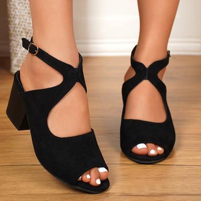 Мода 2025 Лето Горячая Распродажа Босоножки на каблуке Женские Новые Простые С открытым носком Высокий каблук Женская обувь Модные Шпилька Квадратный каблук Женские Босоножки