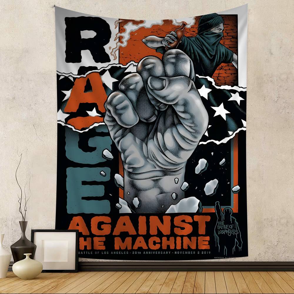 Rock Band Rage Against The Machine Hippie Wall Hanging Tapestries Bohemian Wall Tapestries Mandala INS Home Decor