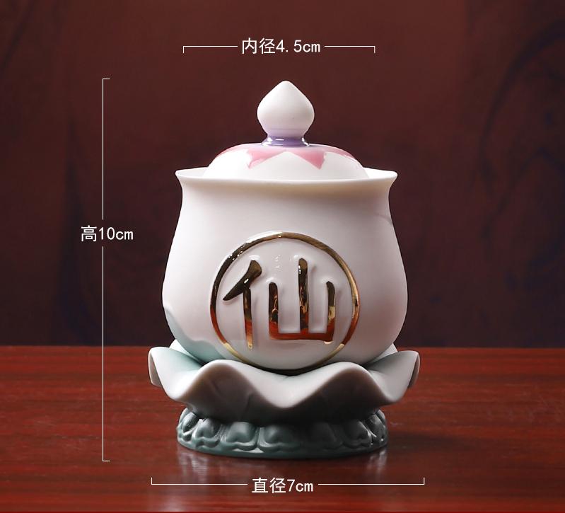 1PCS Ceramic Holy Water Cup Home Buddhist Utensils Cups Feng Shui Ornaments for Worshipping Buddha In Front of the Buddha
