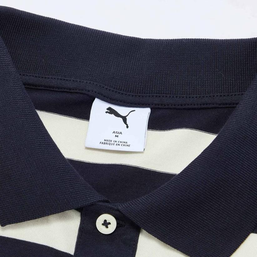 Puma Ретро Повседневная Полоска Легкая Короткий Рукав Рубашка-поло Унисекс Топы 696374-16