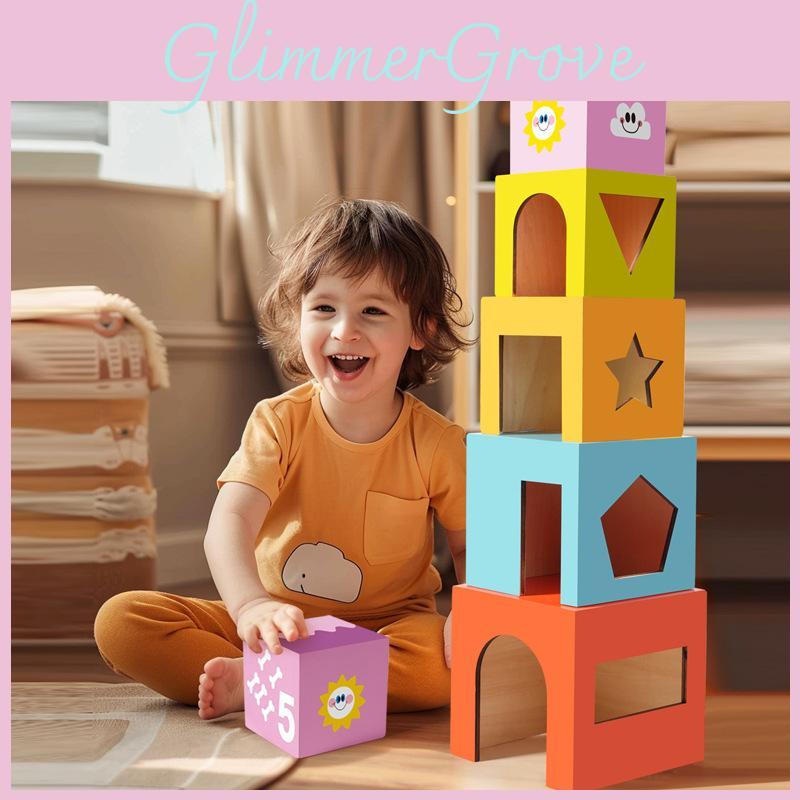 Geometric Wooden Puzzle Blocks For Kids With Cognitive Building Educational Toys