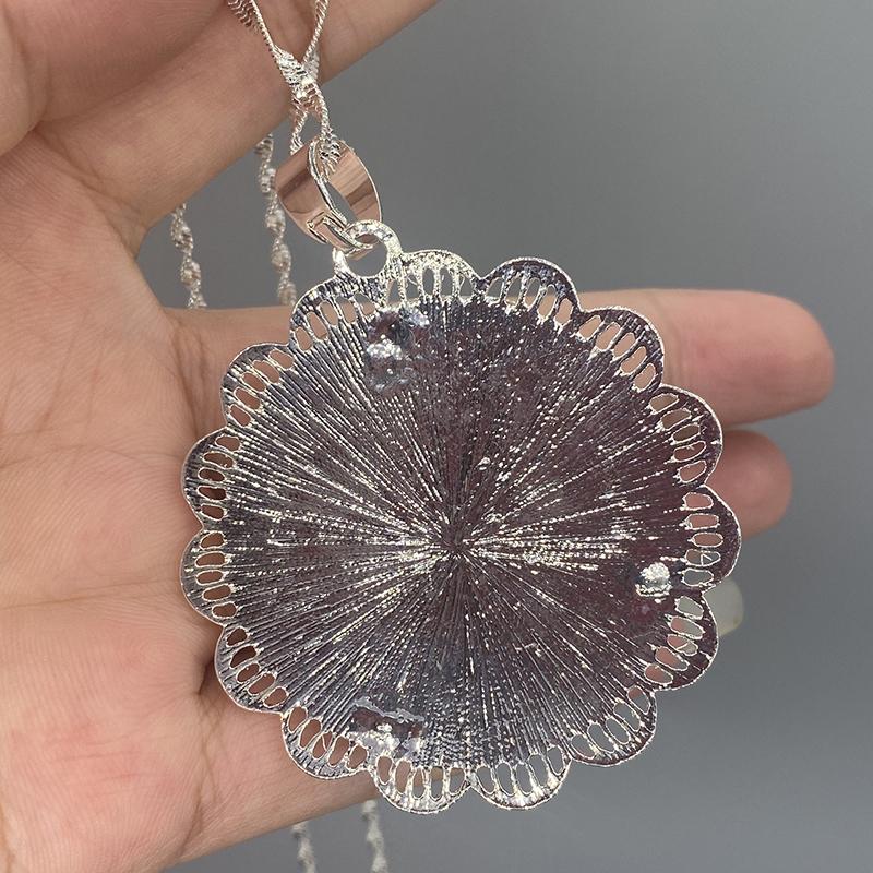 Серебряный Цветок Эфиопский комплект ювелирных изделий Дубайский кулон серьги кольцо шпилька браслет Эритрейский Африка свадебный подарок