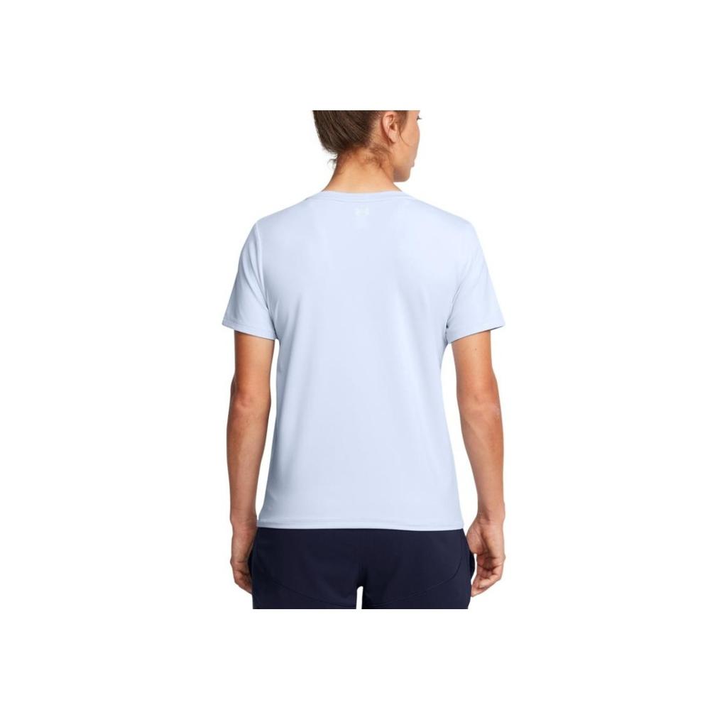 Under Armour Дышащая удобная однотонная футболка с круглым вырезом Dopamine с коротким рукавом женская футболка светло-голубого цвета 1379155-464