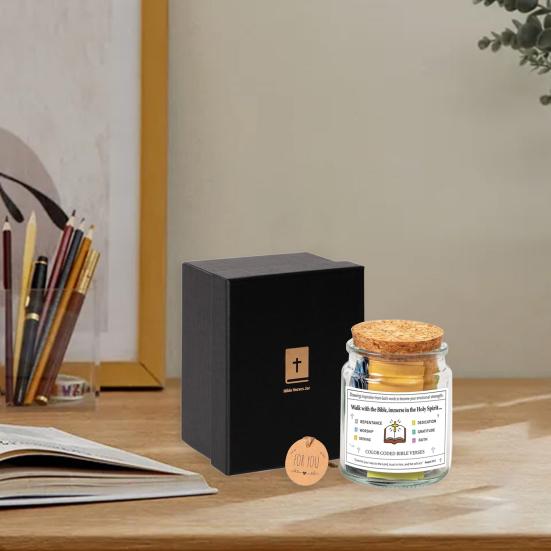 Bible Verse Glass Jar Mindfulness Gratitude Inspirational Bible Quotes Scrip Container Decoration Ornament Emotional Support Prayer Gift