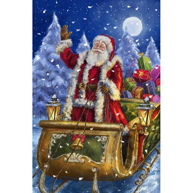 5D DIY Алмазная картина Снеговик Полный круглый Стразы Рождественская мозаика Ручная алмазная вышивка