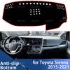 Для Toyota Sienna 2015-2021 Авто Накладка на приборную панель Коврик на панель Накладка на приборную панель Ковер Dashmat Защитные коврики от УФ-лучей Левый руль Правый руль