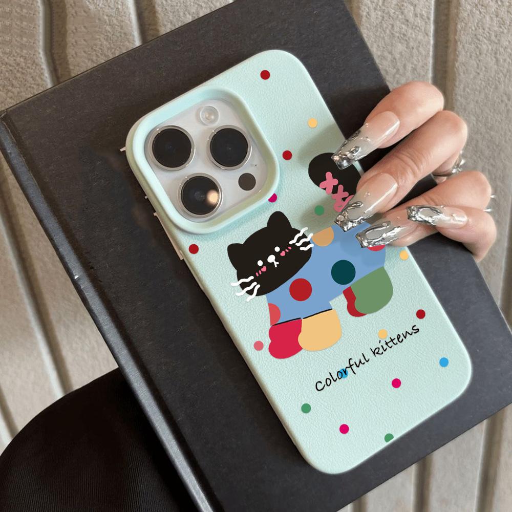 Skin-feel Phone Case for iPhone 11 13 16 Pro Max iPhone XR XS Max 14 15 Pro Max 12 13 Pro Max 16 Plus 13 Pro 14 Pro Cartoon Painted Macaron Colors
