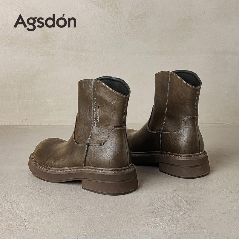 Женские ботинки Augustine Martin 2025 новая осенняя коллекция британский стиль короткие ботинки на толстой подошве повседневные черные офисные демисезонные ботинки