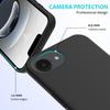 (Black) For iPhone 16e Case Drop Proof Liquid Silicone Soft Lining Back Phone Cover