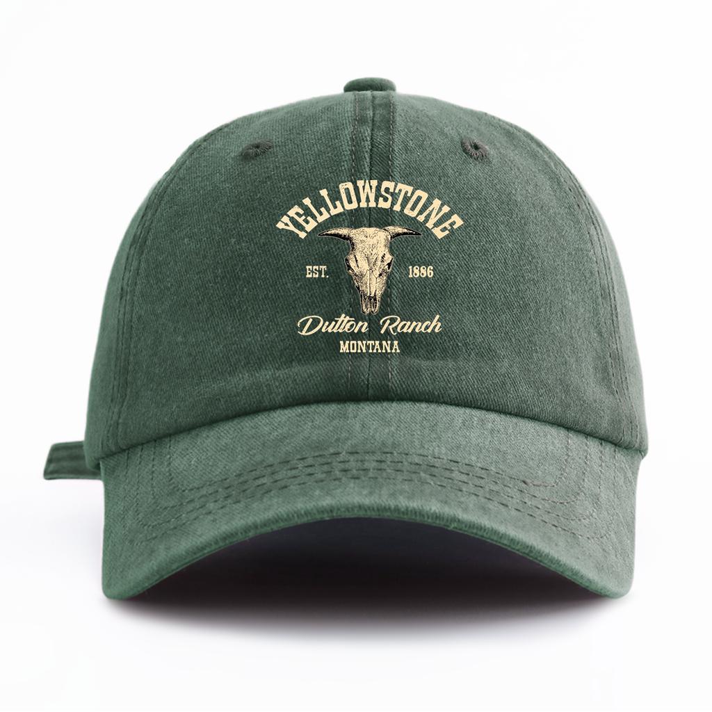 pc Yellowstone Print Washed Baseball Cap for Adults Minimalist Retro Style Casual Soft Adjustable Dad Hat Perfect As Gift
