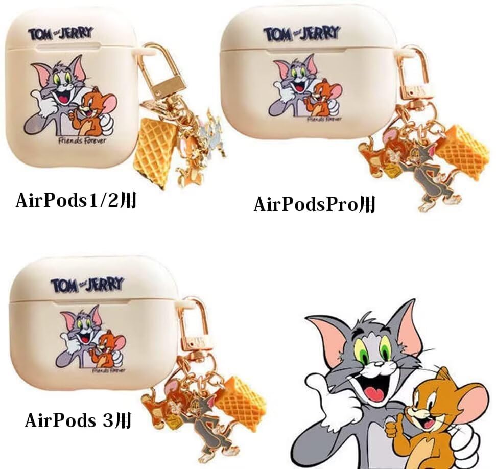 PANASA Чехол для AirPods 4 Чехол для AirPods Pro Чехол для AirPods Pro с Томом и Джерри Мягкий силикон Раздельный Легко надевать и снимать Популярный