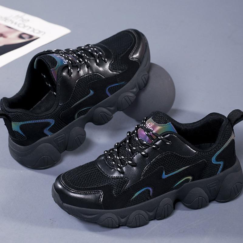 Брендовые сетчатые дышащие кроссовки для папы, женские, новинка 2024 года, повседневные, удобные, с мягкой подошвой, на танкетке, спортивные кроссовки для бега