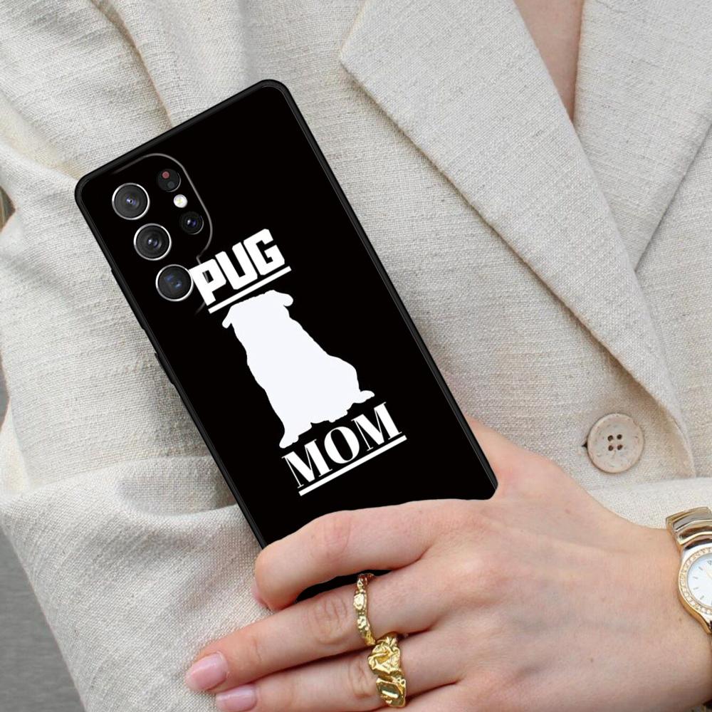pug dog love heartbeats Cell Phone Case for Samsung Galaxy S26 Ultra S25 S24 S23 S22 S21 S20 Note10 Cover