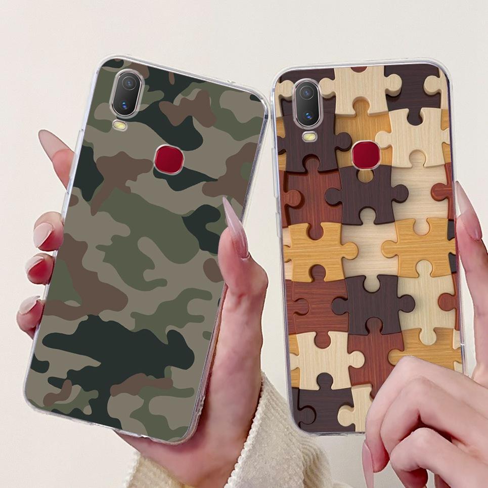 Cool Style Tiger Dragon Pattern Phone Case For Vivo Y11 2019 / Vivo Y12i 1906 Clear Soft Silicone TPU Back Cover Cartoon Coques