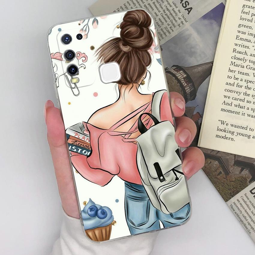 Роскошные прозрачные чехлы для защиты объектива для Vivo Y67 Y73 Y55 Y91C Y91 Y78 Y75 Y50 с узорами для милых девушек, мягкий силиконовый противоскользящий чехол для Vivo