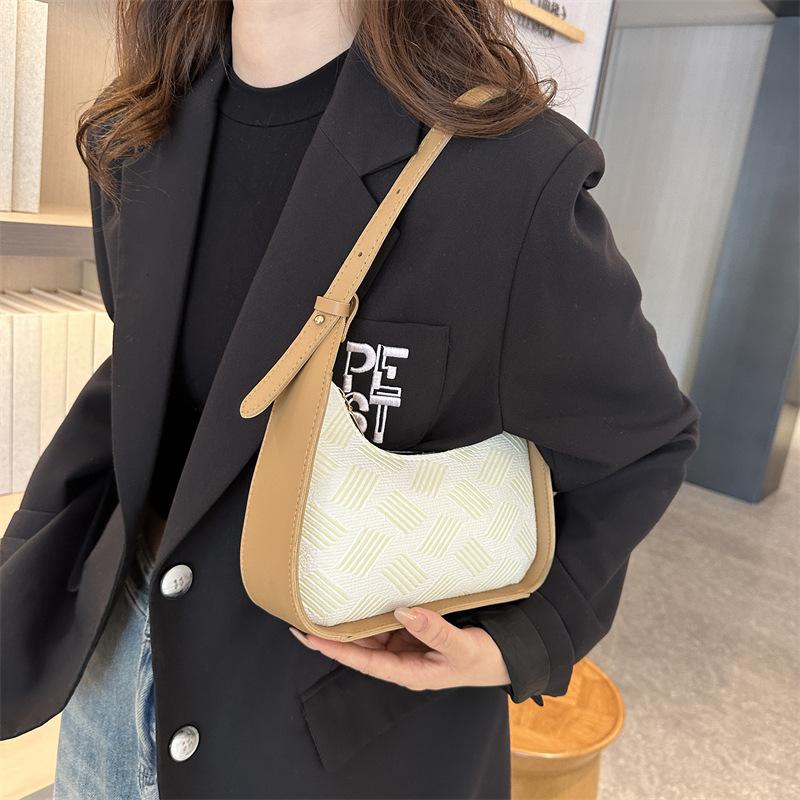 Повседневная портативная маленькая квадратная сумка женская корейская простая и модная клетчатая сумка 2024 года на осень и зиму сумка через плечо подмышку