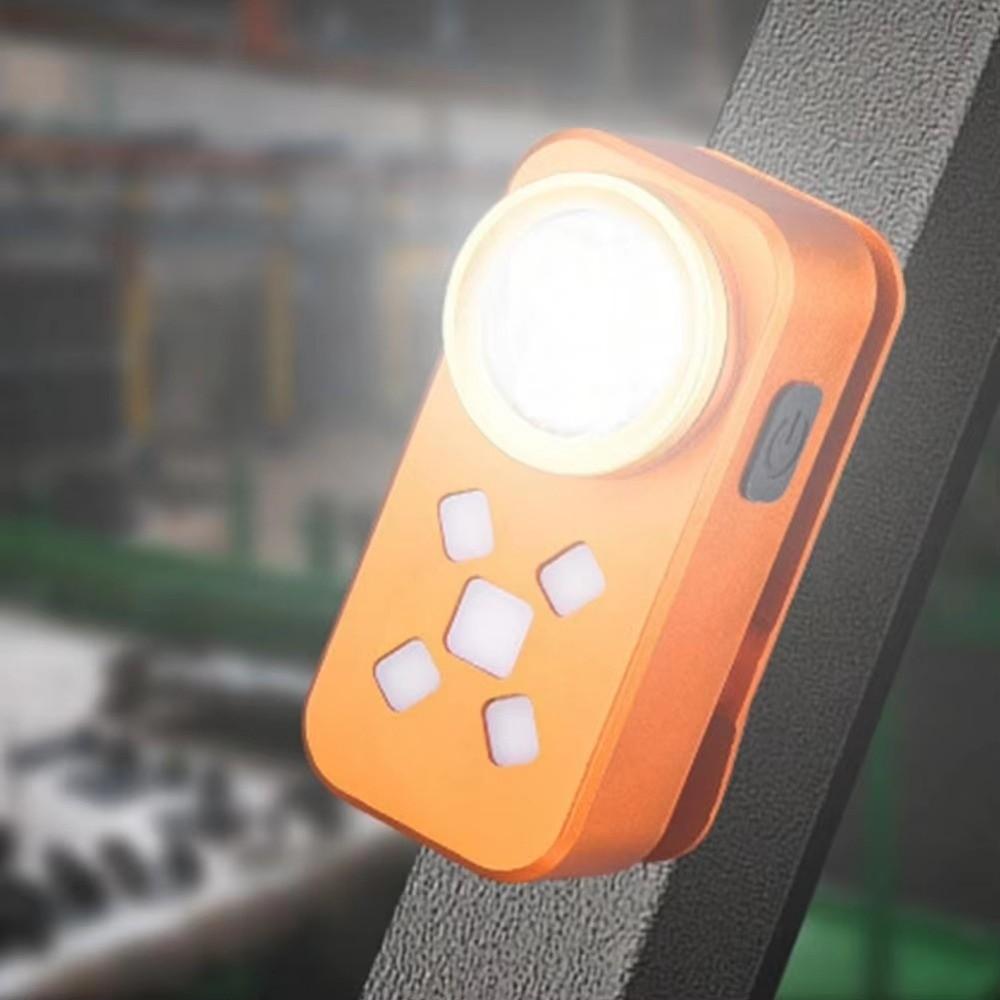 Waterproof LED Clip Flashlight Dual-Light Source Warning Lamp Torch Magnetic Clip Light Emergency
