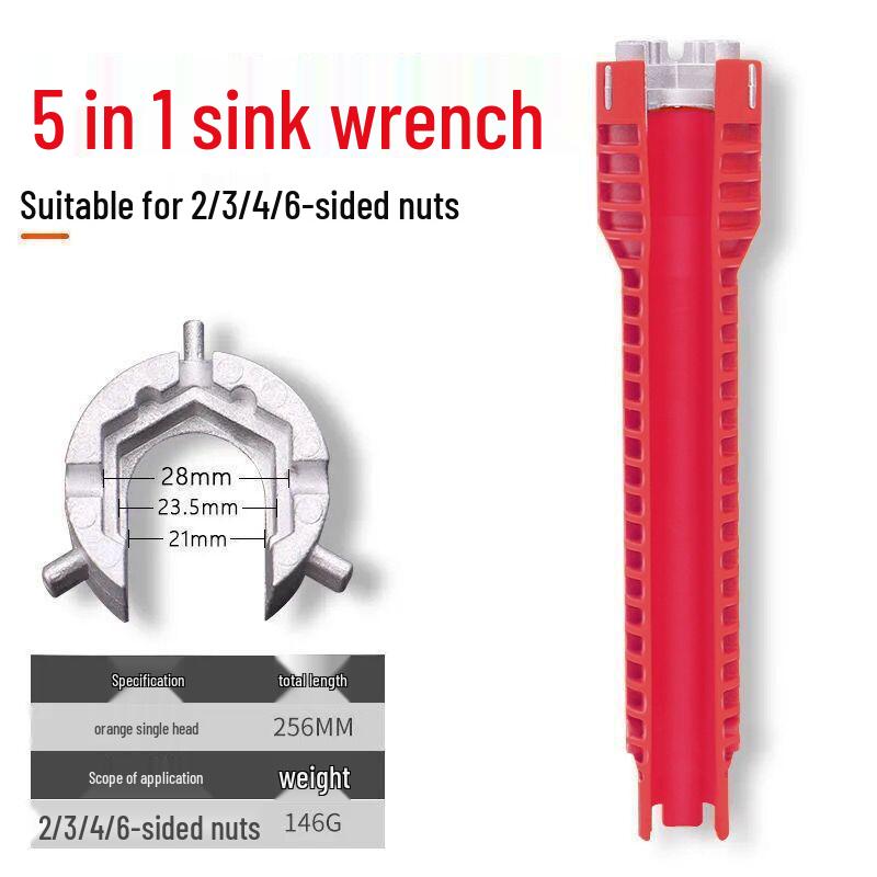 Multifunctional 8-in-1 Bathroom Sink Plumbing Wrench Tool