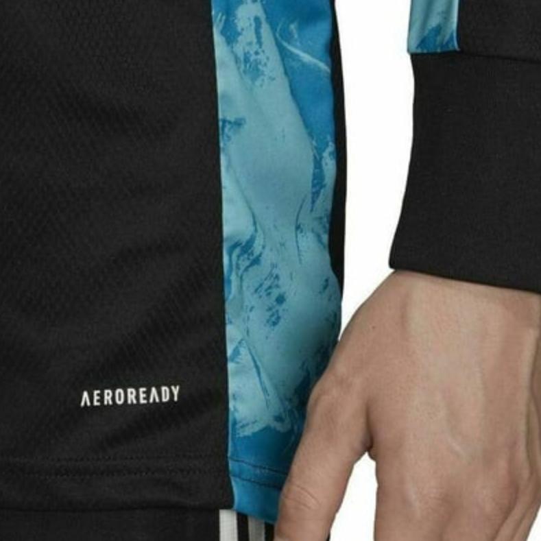 adidas Adipro Удобная дышащая быстросохнущая футболка с длинным рукавом для мужчин, цвет синий черный FI4193