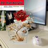 2D Flat Rose Swan & Butterfly Acrylic Desk Decor Plaque, Golden Leaves & White Swans, Suitable for Wall Decoration, Porch, Room, Villa, Accents Home,