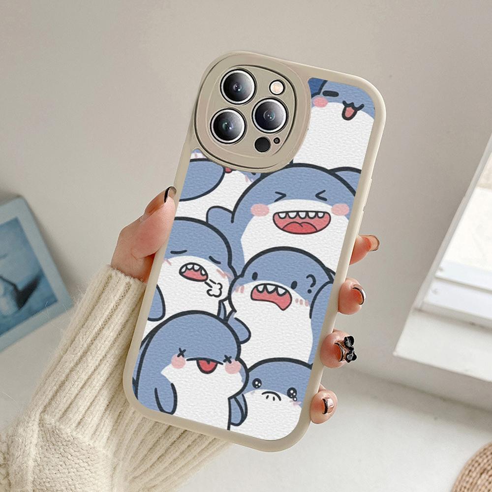 Новый чехол для телефона «Ухмыляющаяся акула» для Iphone 14 13 11 12 Pro MAX 13 12 MiNi 7 8 14 plus X XS XR Чехлы из кожи ягненка с изображением акулы