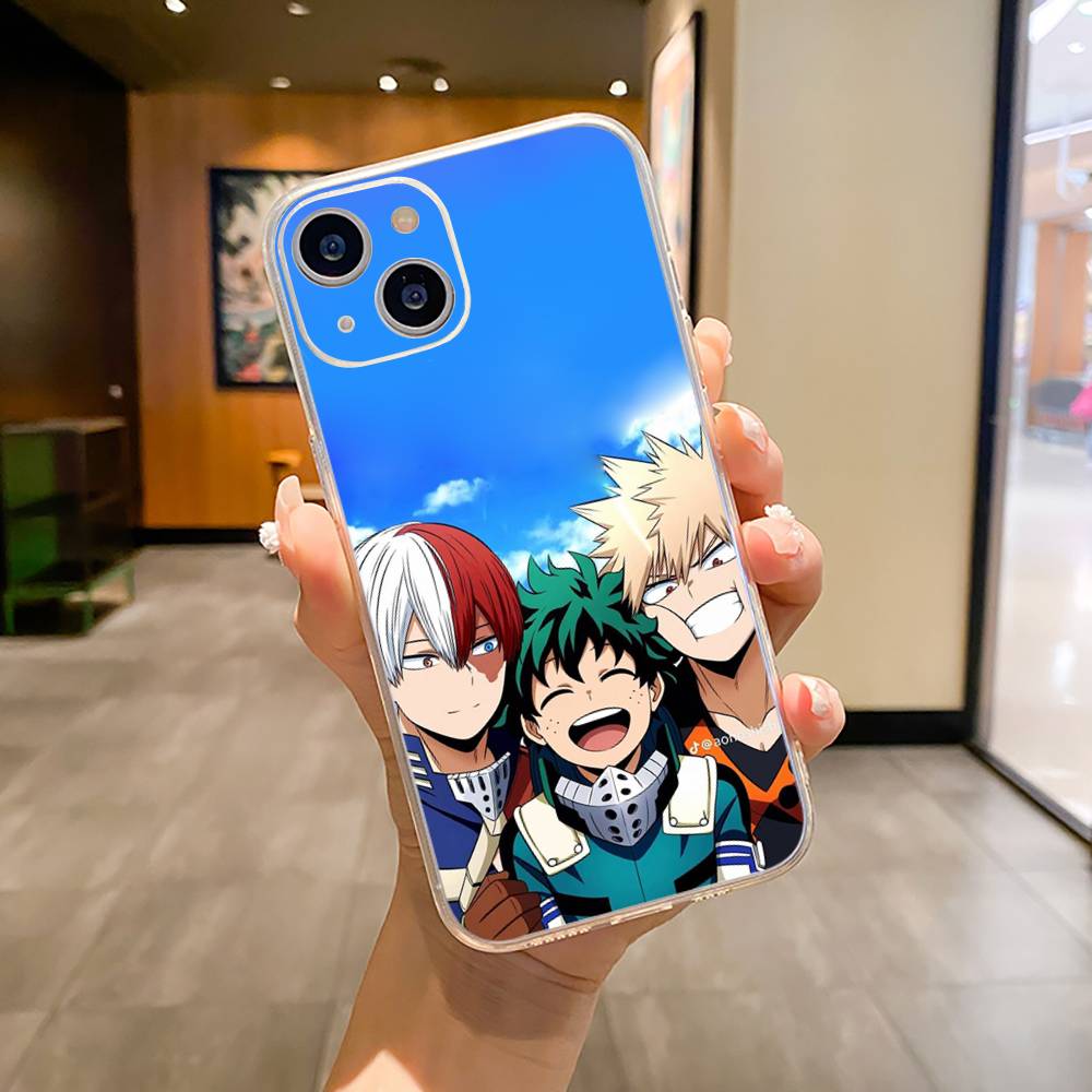 Чехол для телефона M-H-A-My Hero Academia Для iPhone17,16,15,14,13,12,Pro Max,16/15/14 Plus XS Мягкий Силиконовый Прозрачный Чехол