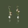 Серьги из стерлингового серебра 925 пробы с натуральным пресноводным жемчугом и цветами, модные украшения для женщин, новая тенденция