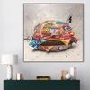 Graffiti Art Fast Food Hamburger Canvas Painting Posters and Prints Cuadros Street Art Wall Picture for Living Room Decor