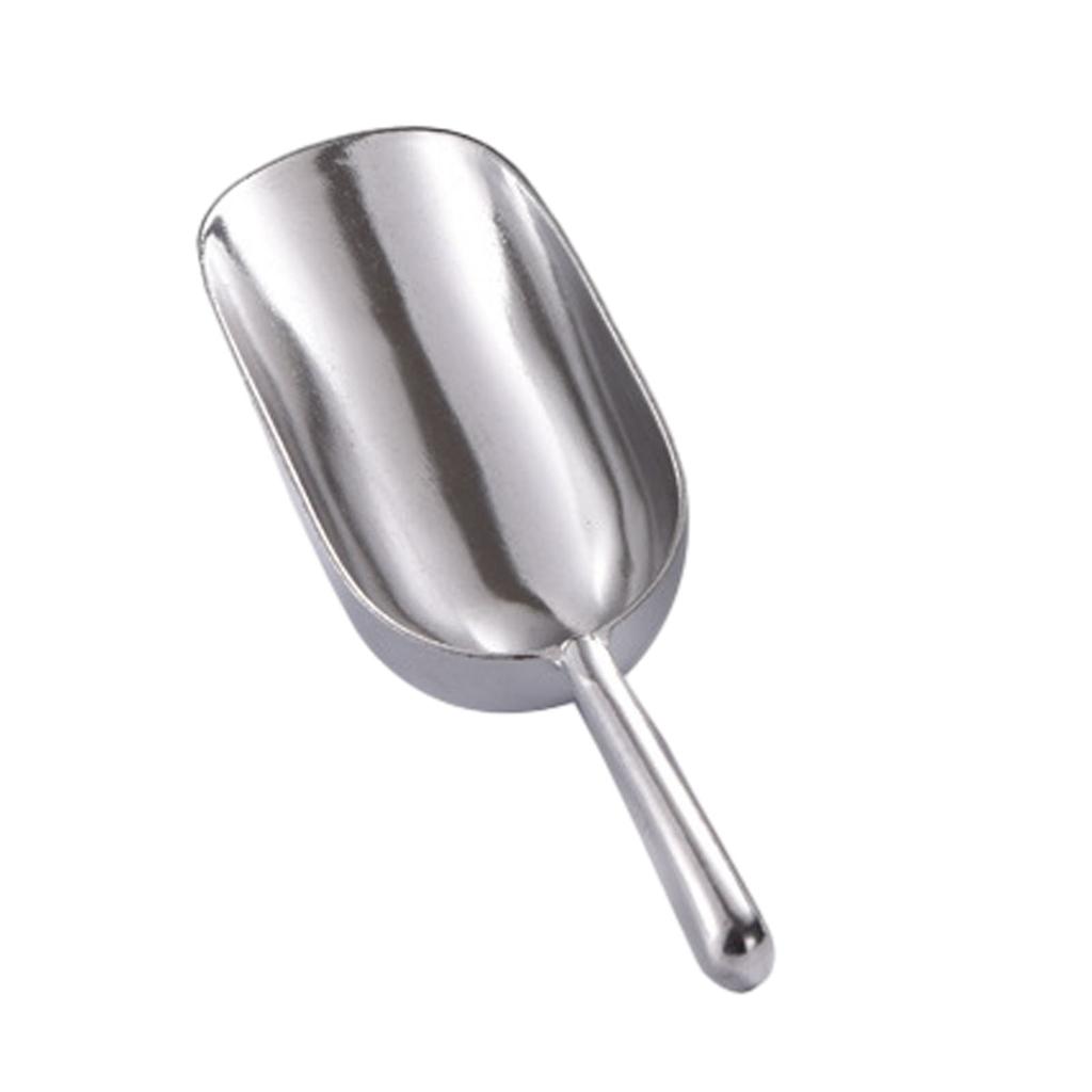 Stainless Steel Metal Food Scoops Multi-Purpose Ice Cubes Shovel Popcorn Sugars Grain Cereal Scoops For Kitchen Bar Party