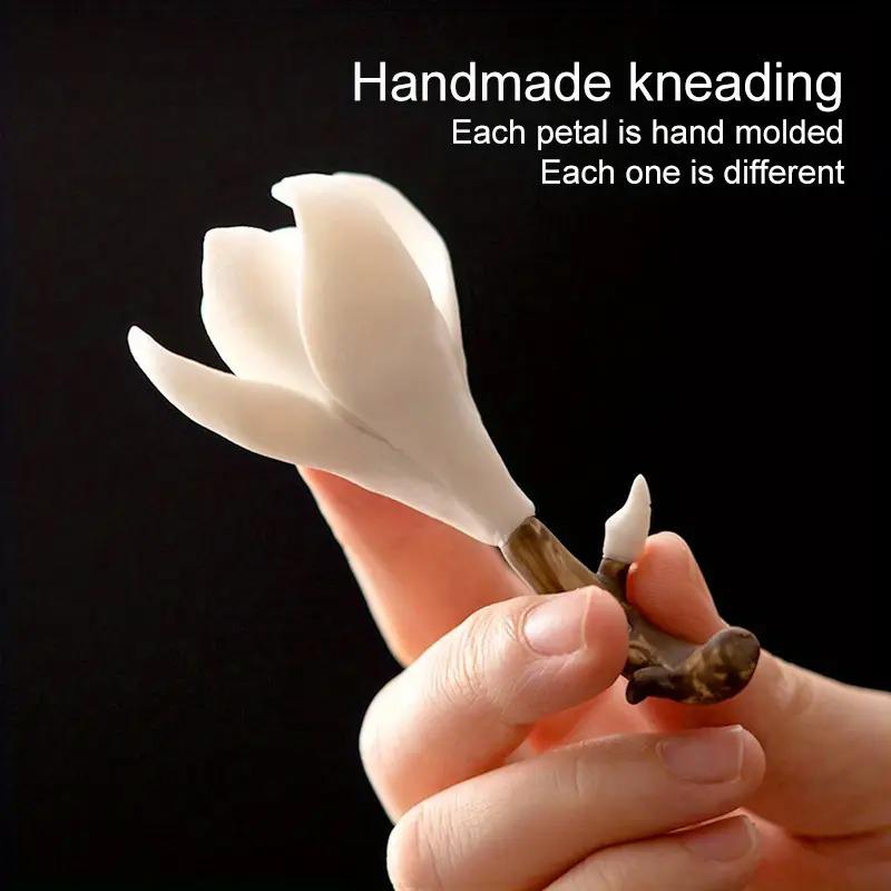 1шт держатель для благовоний классический держатель для ручки креативный цветок магнолии высококачественное керамическое украшение для рабочего стола