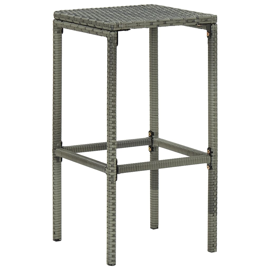 5 Piece Outdoor Bar Set with Cushions Gray