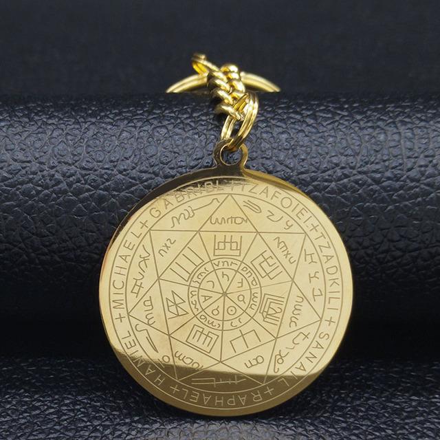 Колдовство Пентаграмма Нержавеющая сталь Ожерелья Семь Архангелов Мужские Серебряный Цвет Печать Соломона Талисман Ожерелье Ювелирные Изделия N1162s2