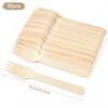 Disposable Wooden Spoon Fork Knife Cutlery Set Rustic Wedding Birthday Party Tableware Decoration Supplies Dessert Cake Scoop