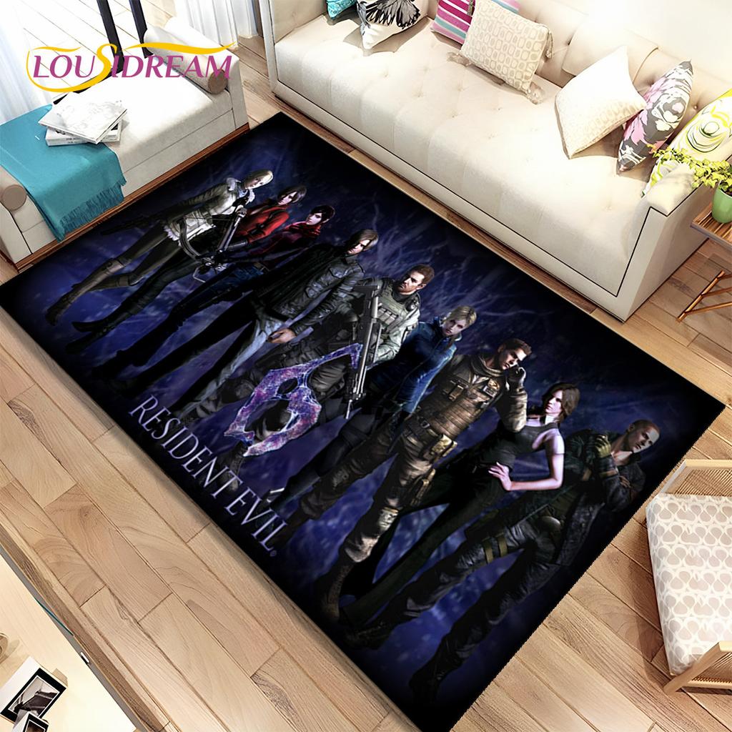 3D R-Resident Evil Games Gamer Area Rug, ковер для гостиной, спальни, дивана, коврика для двери, детский игровой нескользящий коврик