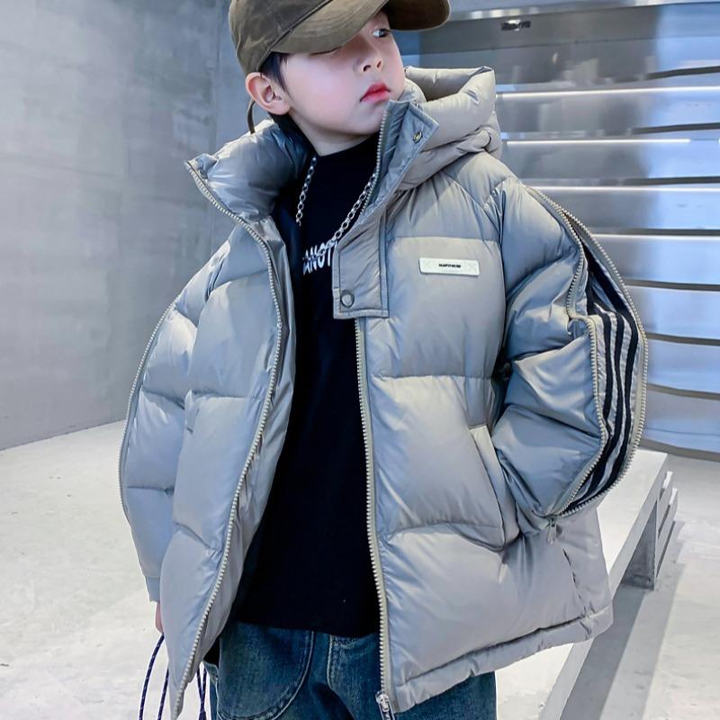 Bread Одежда Детские зимние пуховики на белом утином пуху Одежда для мальчиков Утепленные пальто для детей среднего и старшего возраста