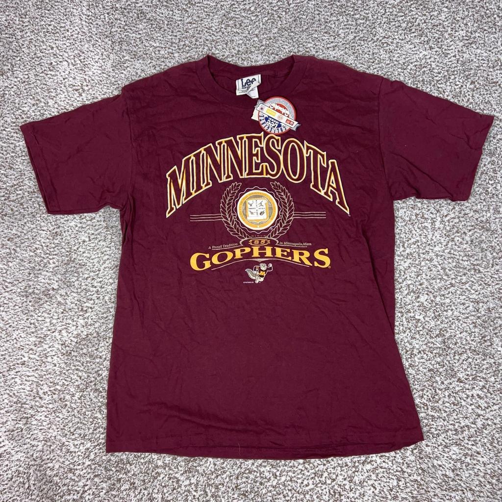 Винтажная футболка Minnesota Golden Gophers Мужская Размер L NCAA Колледж Lee Sport Красная футболка