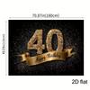 2D Black Gold 40th Birthday Backdrop Glitter Photography Background