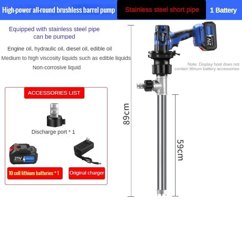 Портативный литиевый аккумулятор Масляный дизельный насос Специальный бесщеточный насос для масляной бочки Высокомощный аккумуляторный заправочный насос