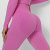 Fashion Casual Comfort Versatile Seamless Knit Threaded Moisture Wicking Yoga Pants Sports Fitness Pants Sexy Peach Butt Tight Bottoms