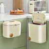 1 Set 7/9L Hanging Trash Can with Lid Modern Large Capacity Wall Cabinet Door Under Sink Mount Waste Rubbish Garbage Storage Bin Kitchen Supplies