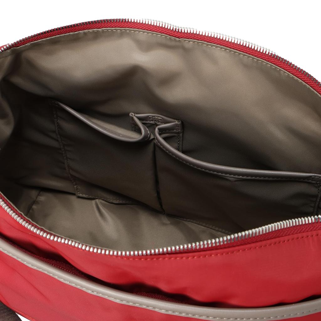 Наплечная сумка Нейлон x Переработанная кожа Комбинация Винный [Isaac] Многофункциональная женская (58)