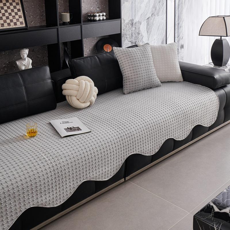 New Summer Ice Silk Sofa Cover Pad Fixed Non-Slip Cool Mat Pad Special-Shaped Cool Doudou Sofa Cover Cloth