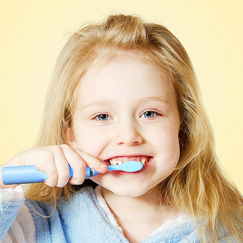 Детская электрическая зубная щетка с 5 сменными насадками, ультразвуковые электрические зубные щетки с героями мультфильмов, перезаряжаемая щетка для чистки зубов для детей