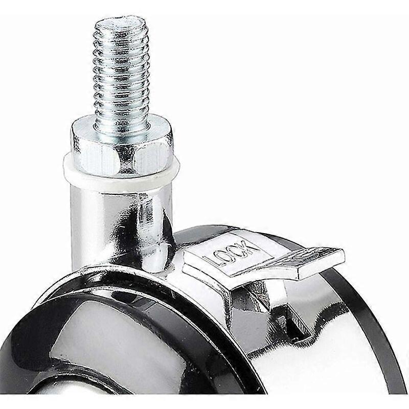 4 Pieces Furniture Swivel Casters - M6 Chair Trolley Threaded Casters for Bedside Folding Table 1.5 Inch (M6)