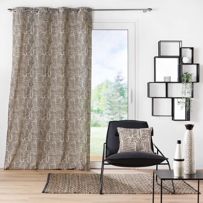 Coussin - PANDORA - Pandora - 45 x 45 cm - Noir - Déhoussable - Pompons