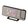 Цифровые часы RGB LED Большой экран Зеркальная проекция Многофункциональные Настольные Электронный будильник Черный