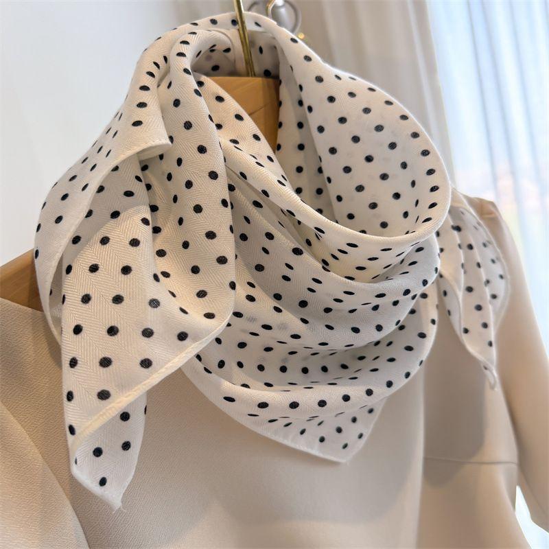 Women's Silk Square Scarf | High-End Korean-Style Neck Warmer Neck-Protecting Small Scarf – Perfect Autumn & Spring Ambience-Boosting Neckerchief